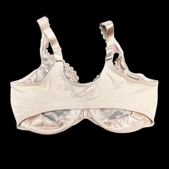 GLAMORISE Bra 36DD Front Close Back Wonderwire Bra 6427 Beige - Picture 5 of 6